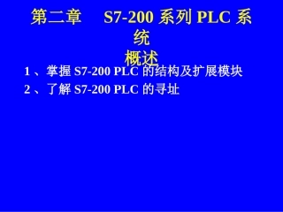 S7-200系列PLC系统概述