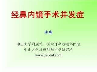 鼻内镜手术并发症