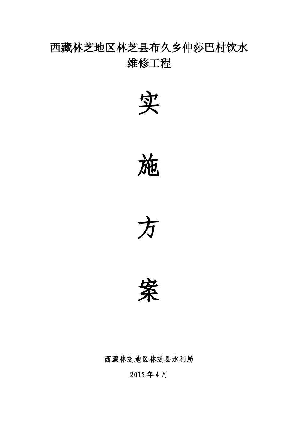 布久乡仲莎巴村饮水维修实施方案_第1页