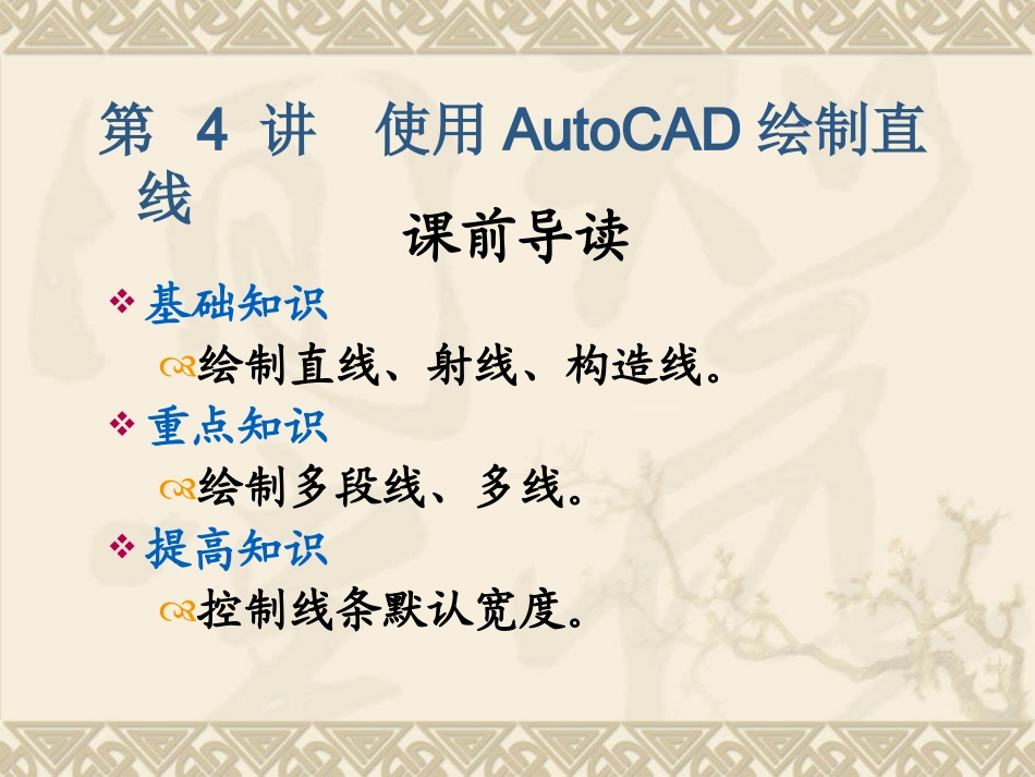 AutoCAD2007第04讲 使用AutoCAD绘制直线_第1页