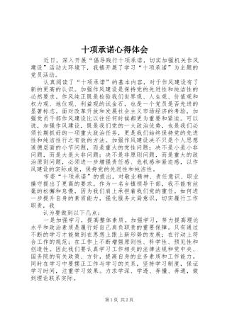 十项承诺心得体会