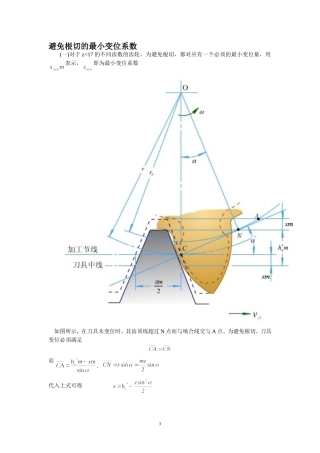 避免根切的最小变位系数