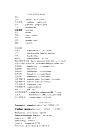 常用英语医学名词