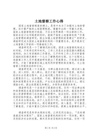 土地督察工作心得