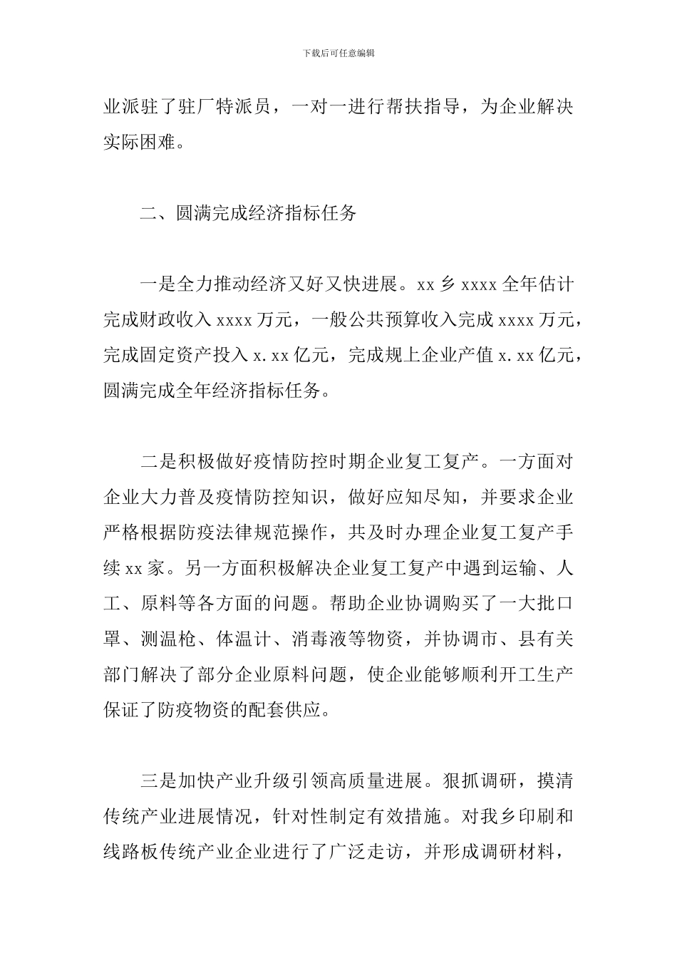 乡镇委员会2024年落实政策工作总结报告_第3页