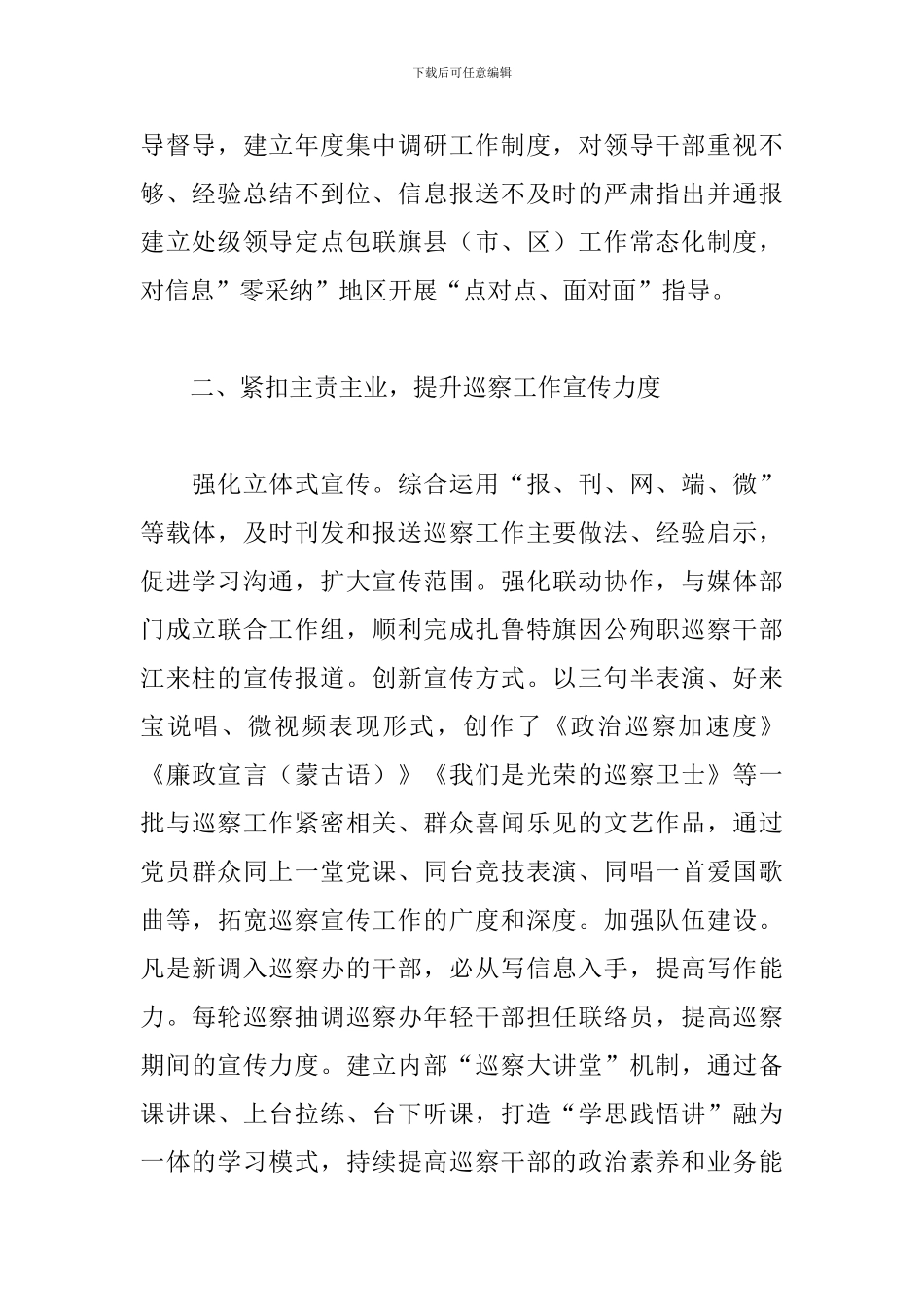 在全市巡视巡察工作会议上的交流发言材料三篇_第2页