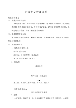 质量安全管理体系