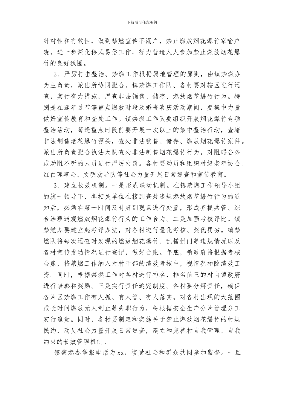 乡镇禁止燃放烟花爆竹工作方案_第2页