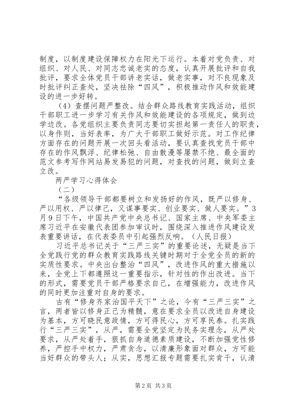 “两严”学习心得体会3篇_第2页