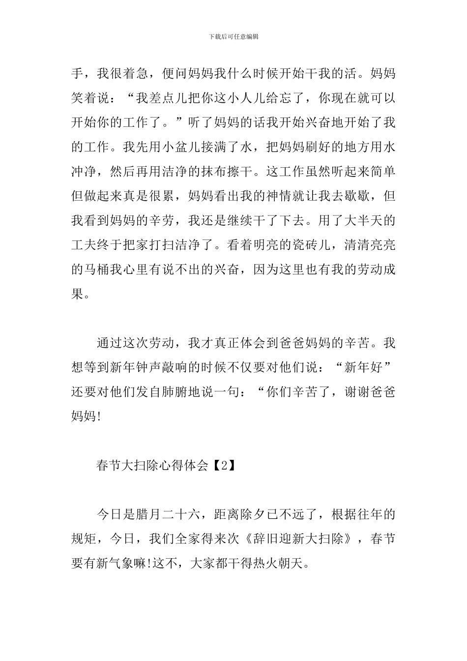 春节大扫除心得体会【优秀篇】_第2页