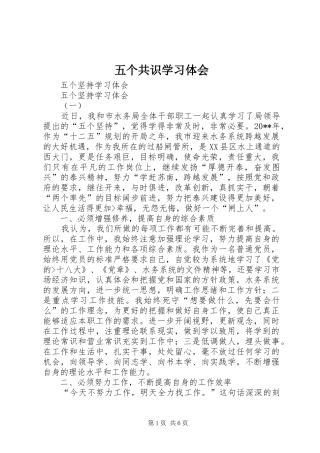五个共识学习体会