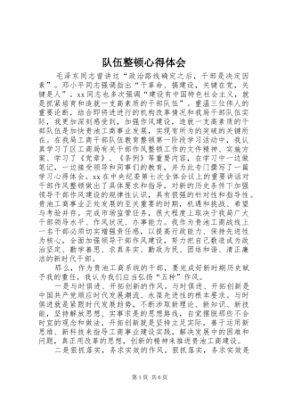 队伍整顿心得体会