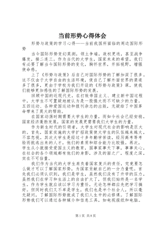 当前形势心得体会