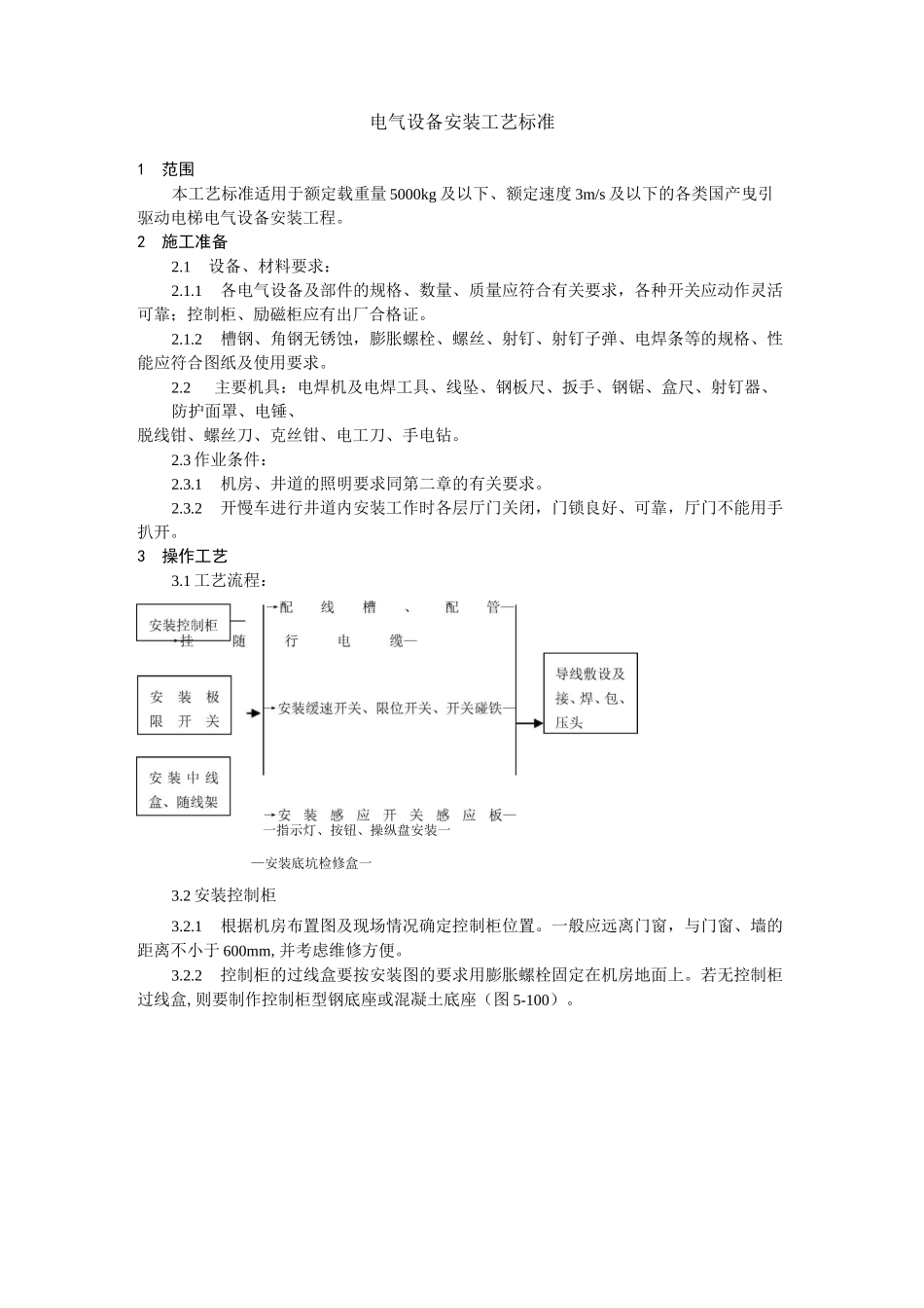 电气设备安装工艺标准_第1页