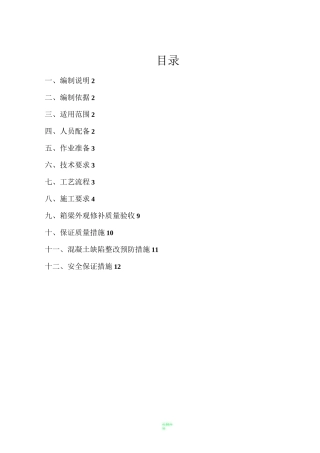 预制箱梁修补方案