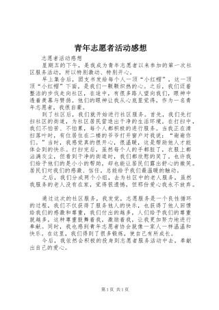 青年志愿者活动感想