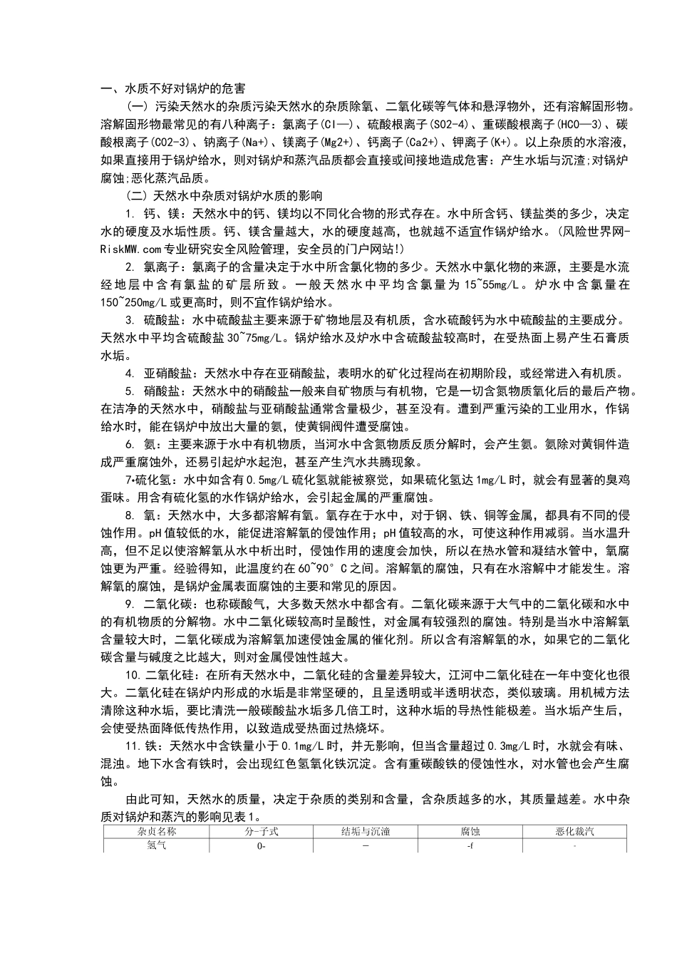 水质对锅炉的危害_第1页