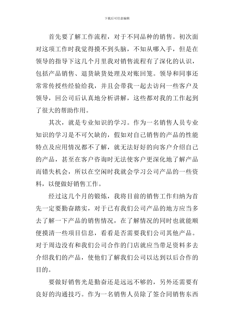 销售员试用期个人工作总结_第2页