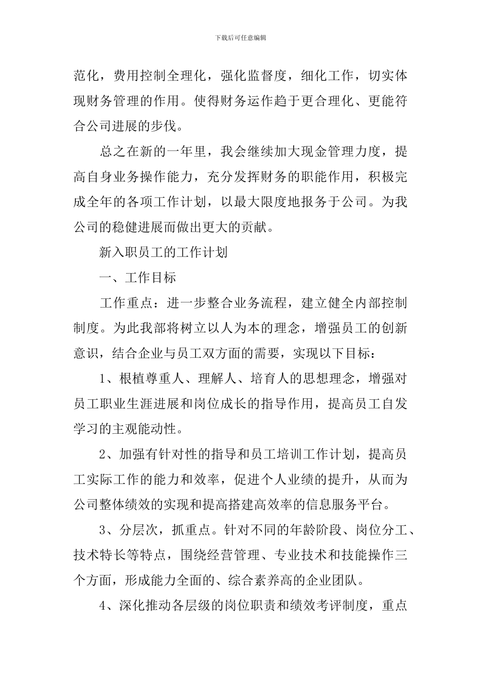 2024新入职员工的工作计划_第2页