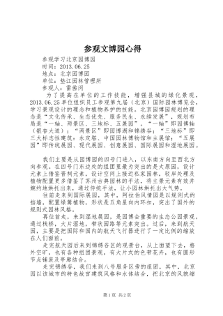参观文博园心得