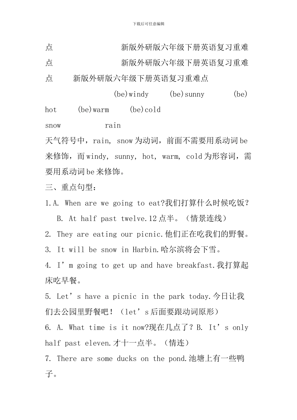 六年级英语下册Module2学习重难点归纳_第2页