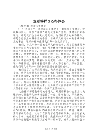 观看榜样3心得体会 (5)