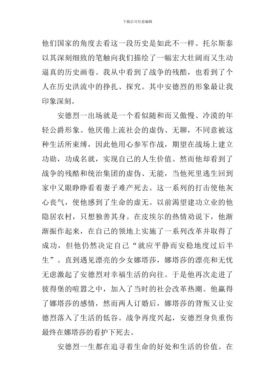 小学生读《战争与和平》有感_第3页