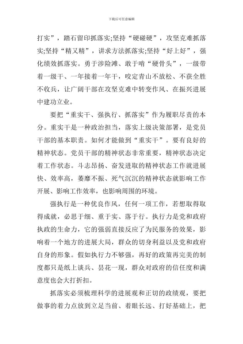 “重实干、强执行、抓落实”专题研讨会发言稿_第2页