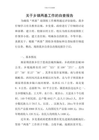 关于乡镇两基工作的自查报告