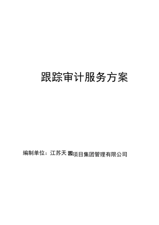 跟踪审计服务方案 (1)
