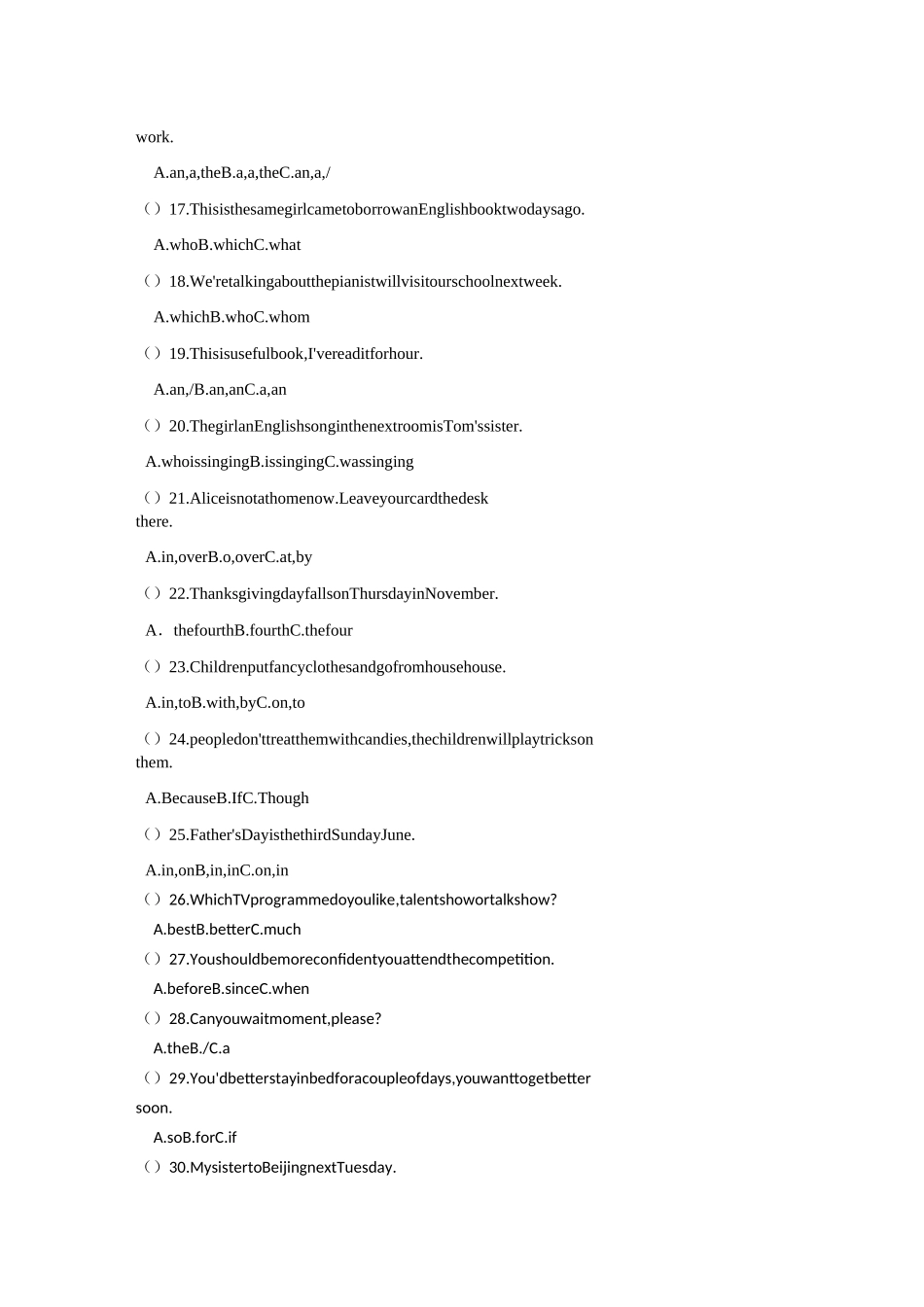 英语期末考试题库_第2页