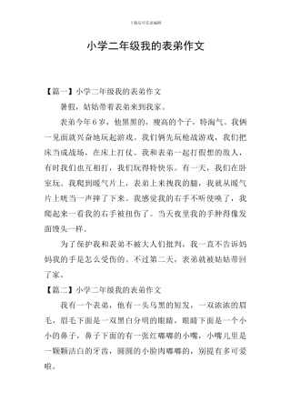 小学二年级我的表弟作文