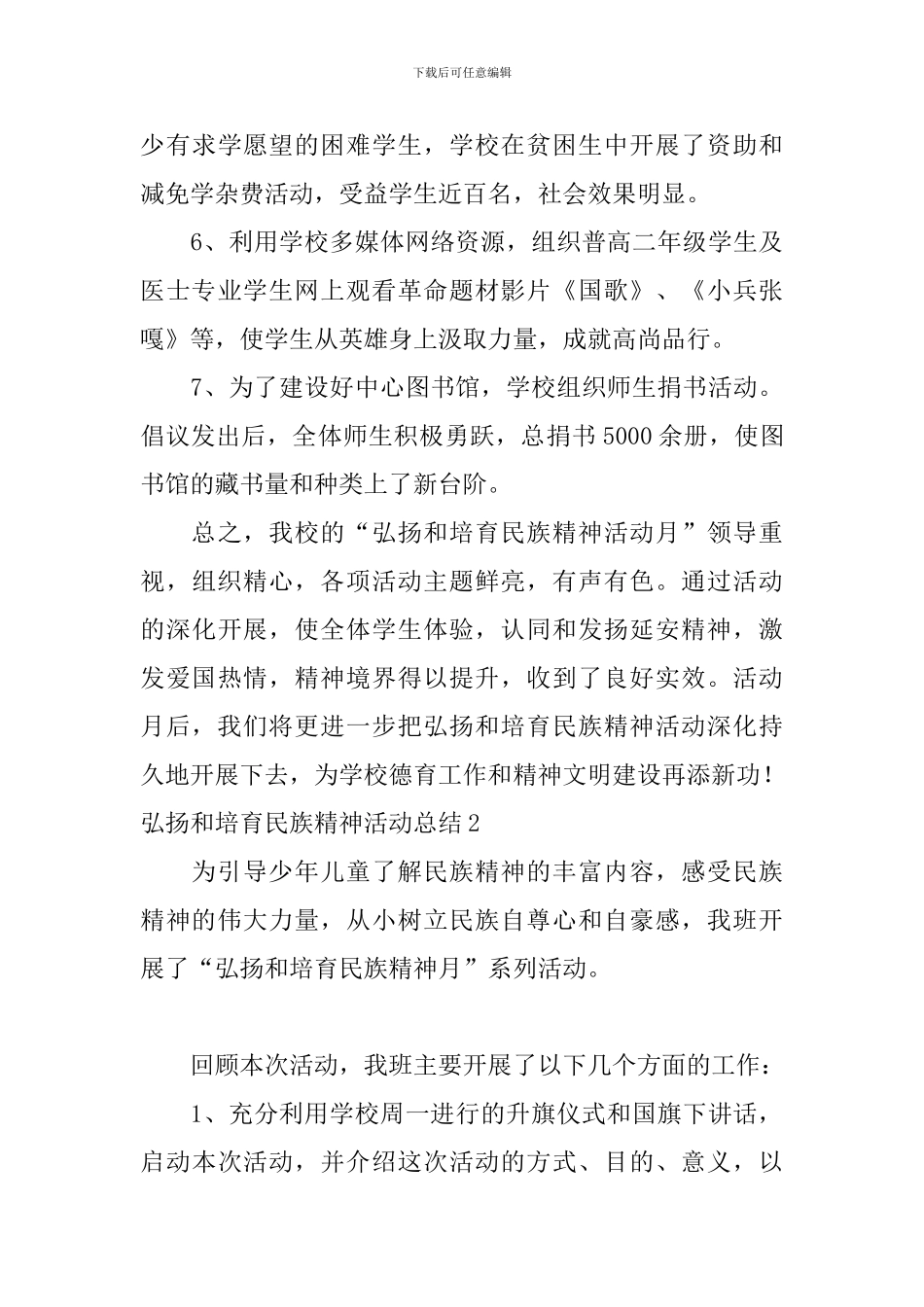 弘扬和培育民族精神活动总结_第3页