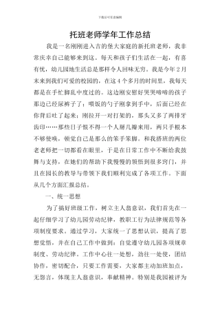 托班教师学年工作总结