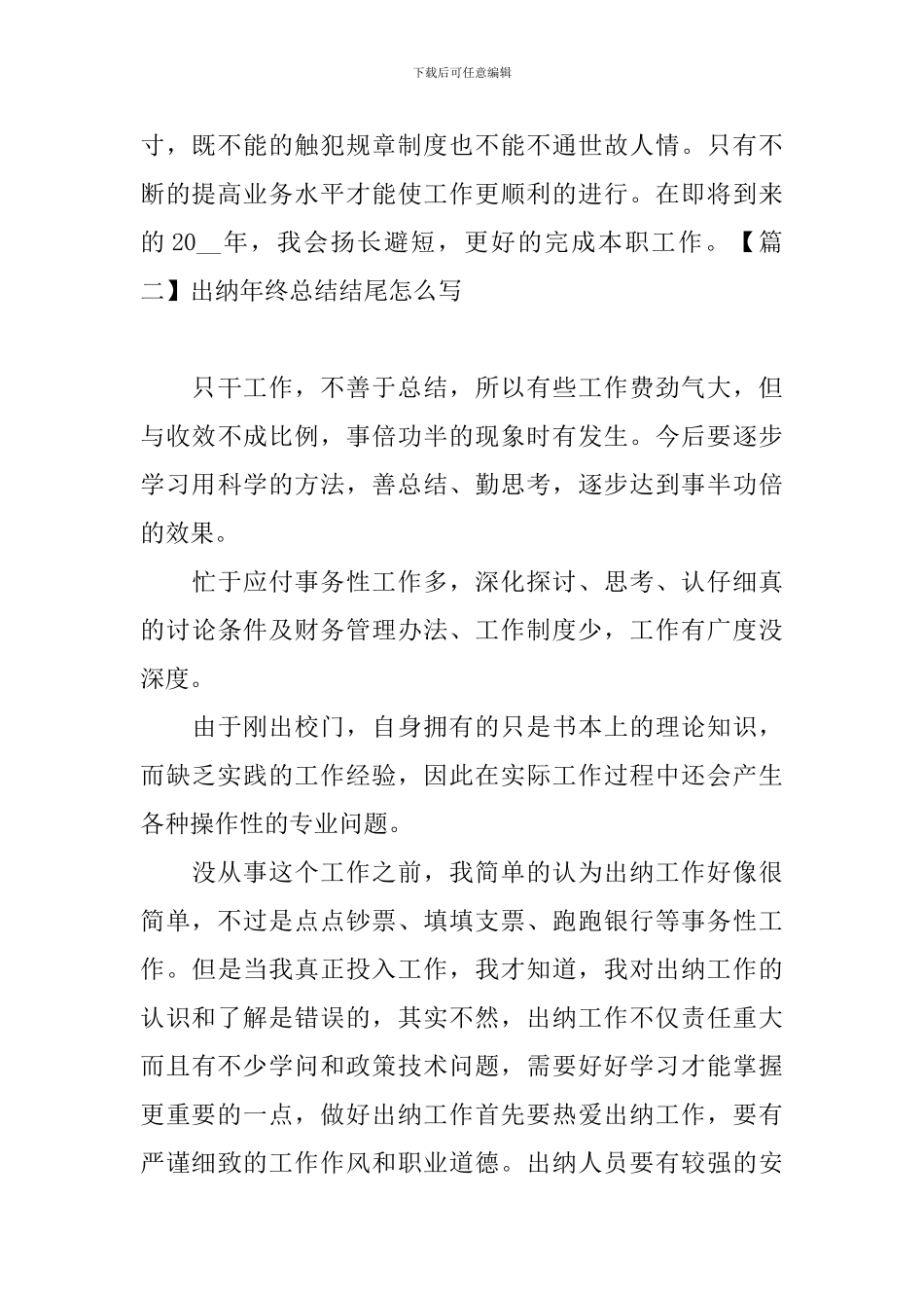 出纳年终总结结尾怎么写_第2页