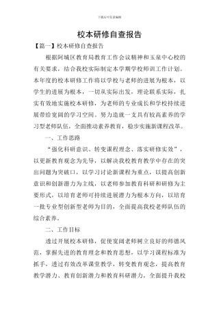 校本研修自查报告