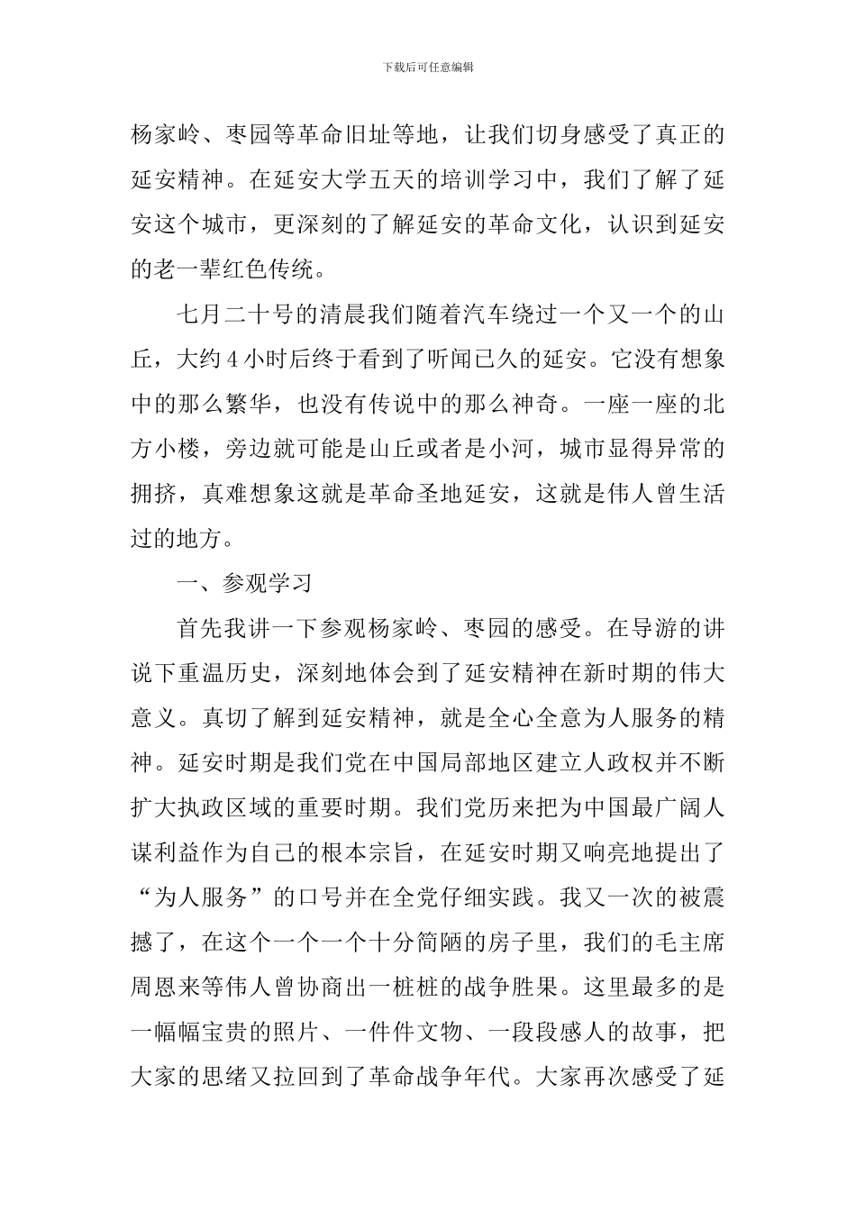 2024延安精神个人心得感想_第3页