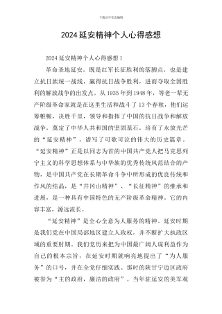 2024延安精神个人心得感想