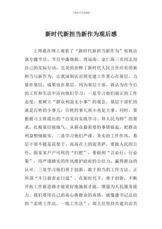 新时代新担当新作为观后感