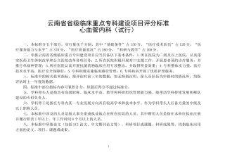 重点专科评分标准(心血管内科评分标准)