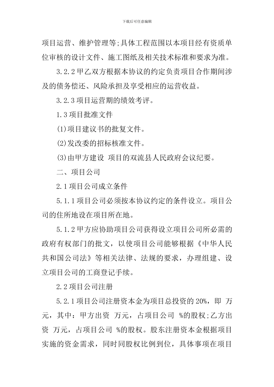 项目融资协议模板_第2页