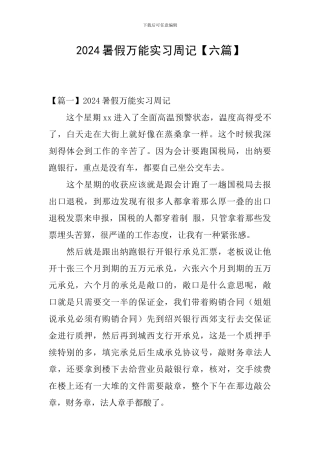 2024暑假万能实习周记