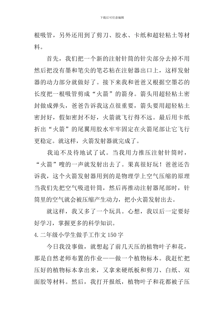 二年级小学生做手工作文六篇_第3页