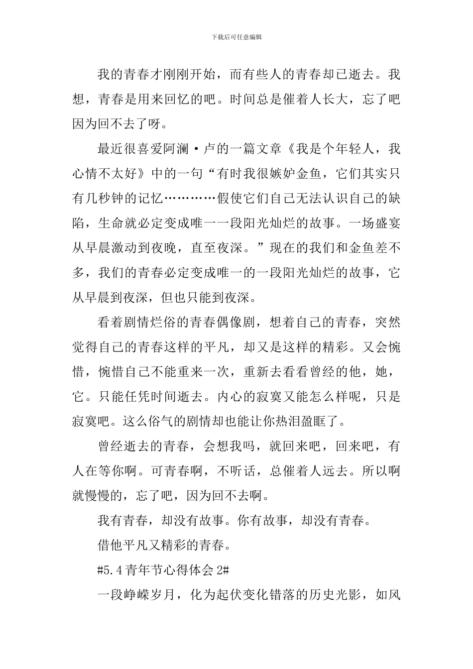 5.4青年节心得体会和总结_第2页