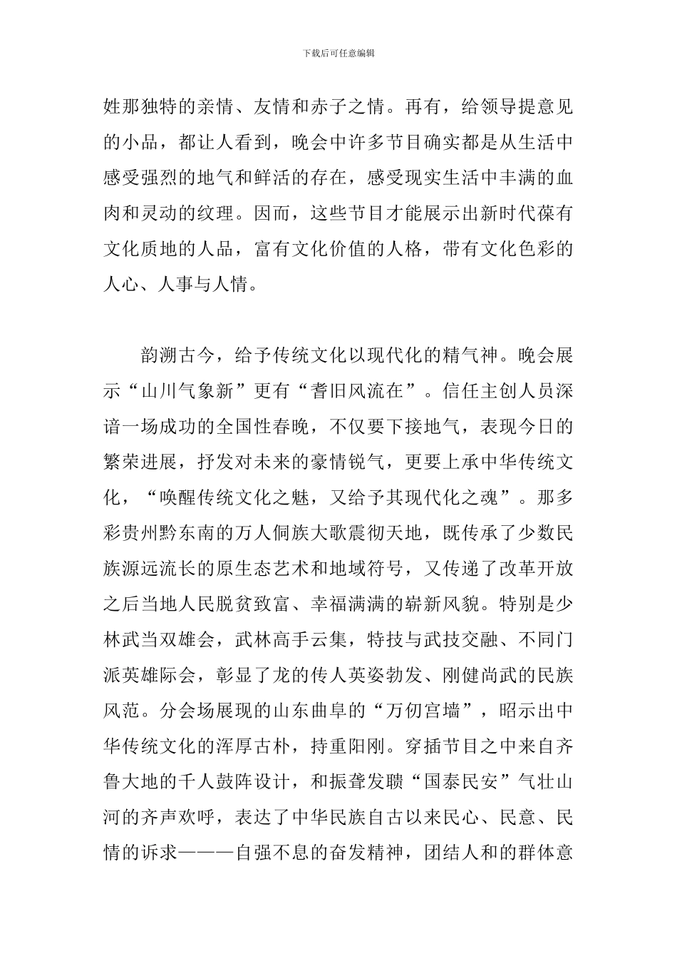 2024央视春晚观后感素材_第3页
