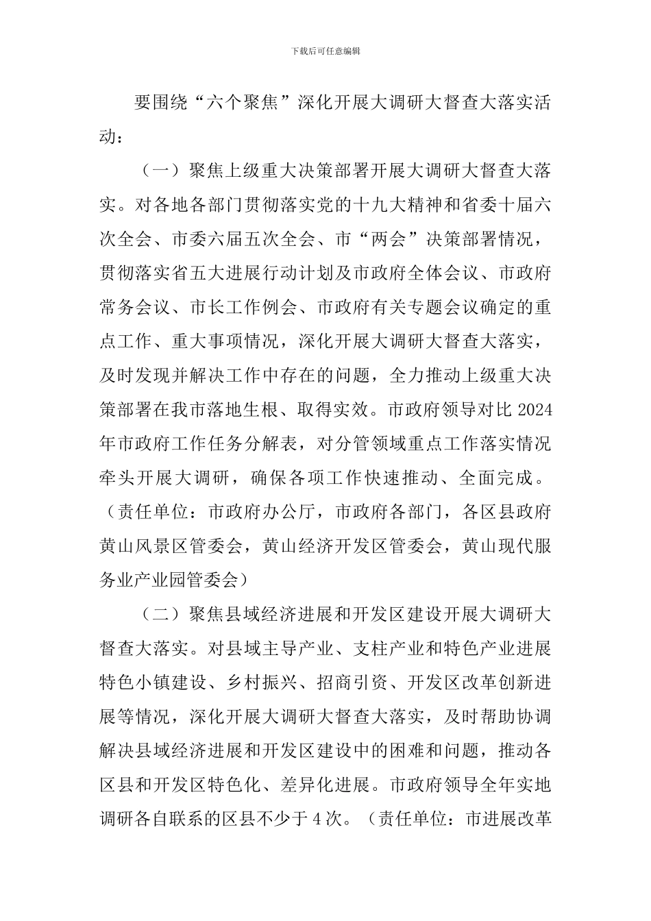 市政府领导2024年大调研大督查大落实活动实施方案_第2页