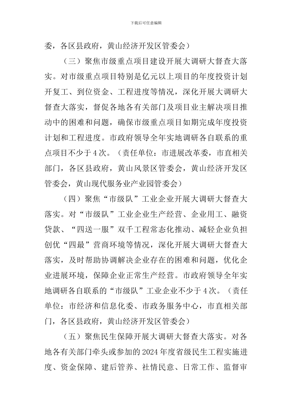 市政府领导2024年大调研大督查大落实活动实施方案_第3页