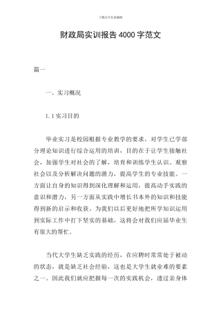 财政局实训报告4000字范文