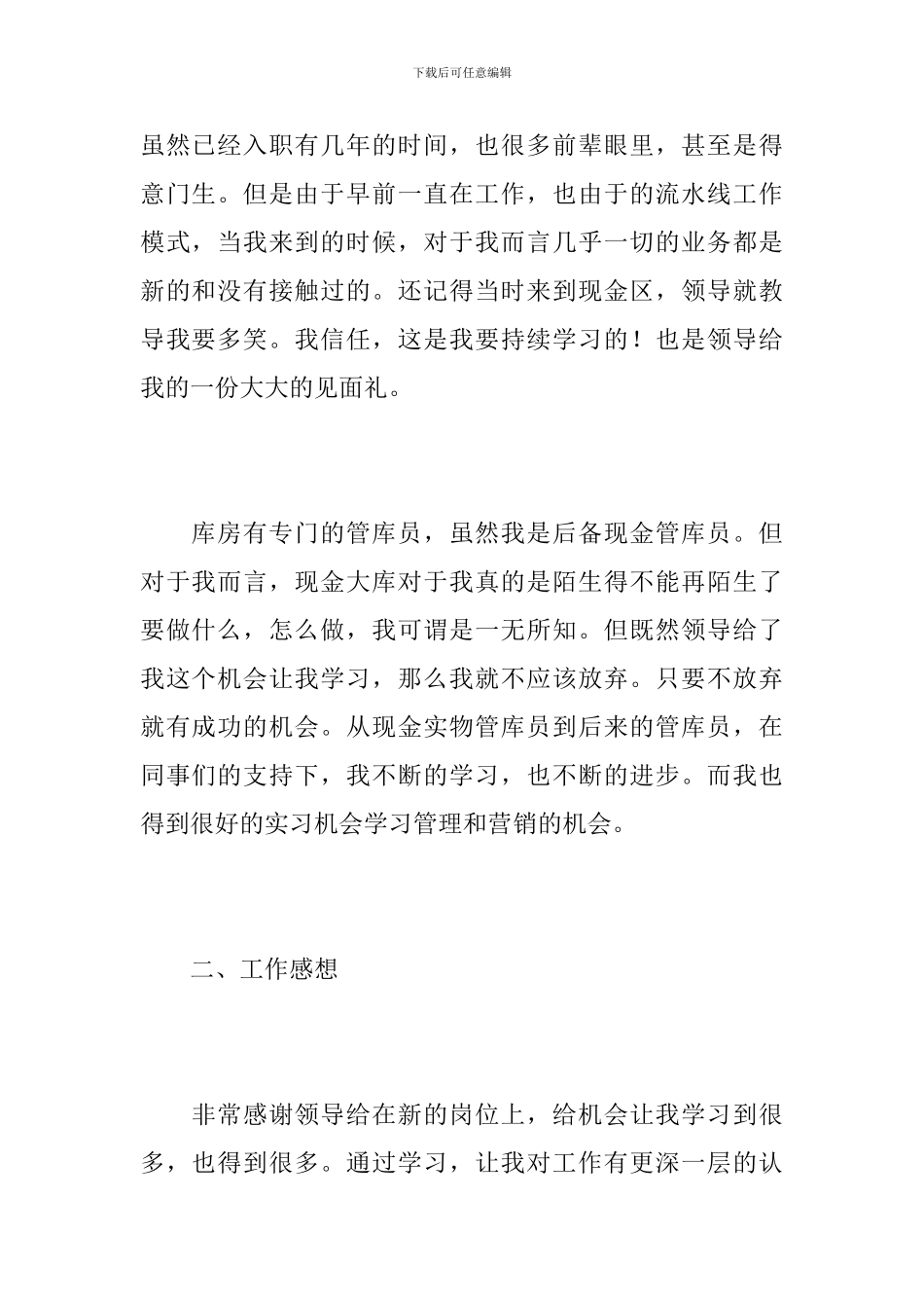 现金库管个人工作总结范文_第2页