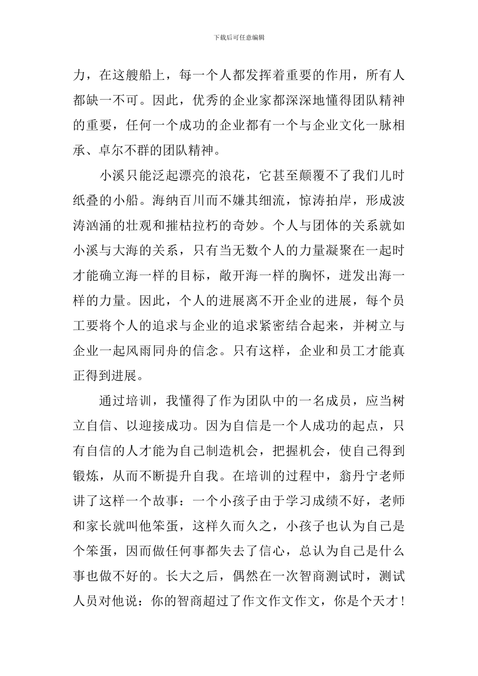 团队精神培训心得个人_第3页